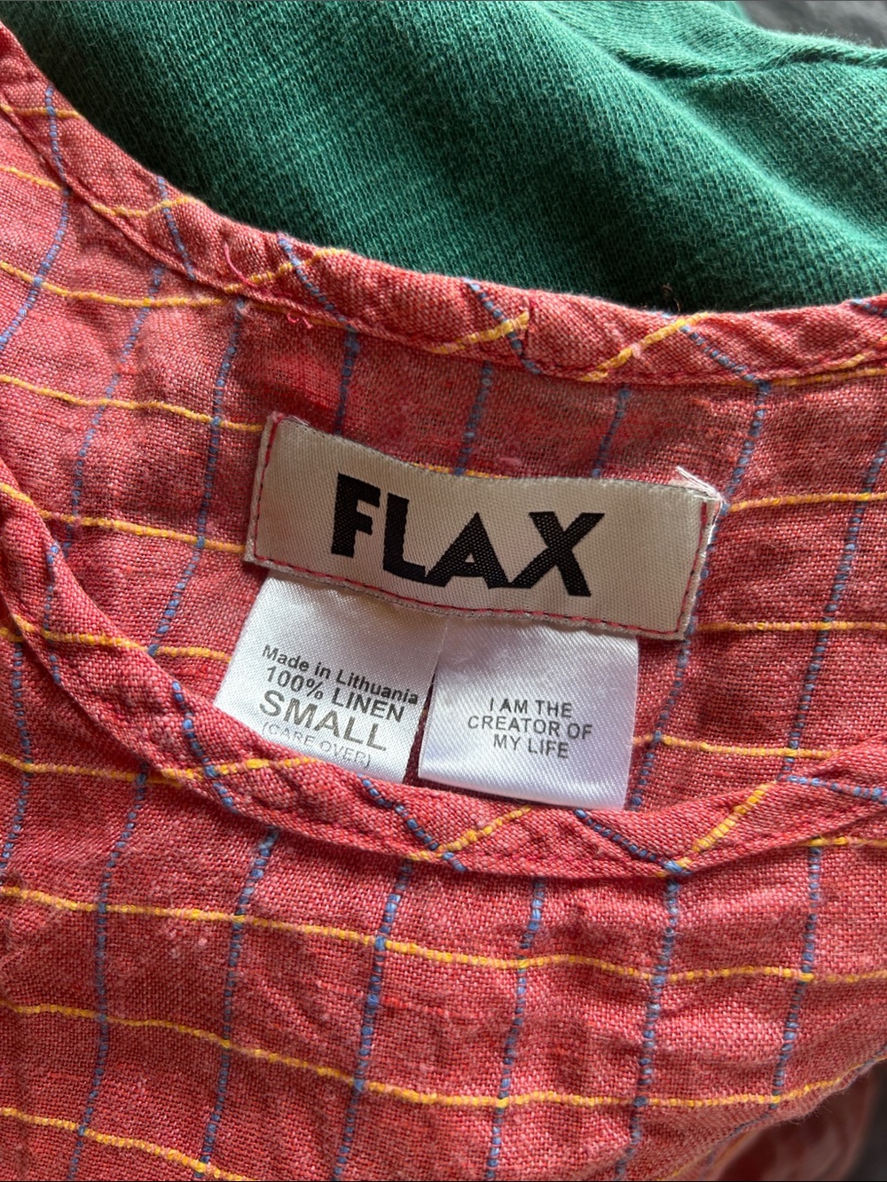 FLAX linen tee windowpane check - Picture 3 of 5